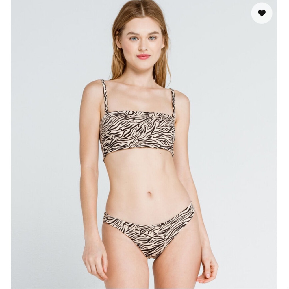 NWT 2 PC RVCA Zebra Print Multi-way Bikini Set